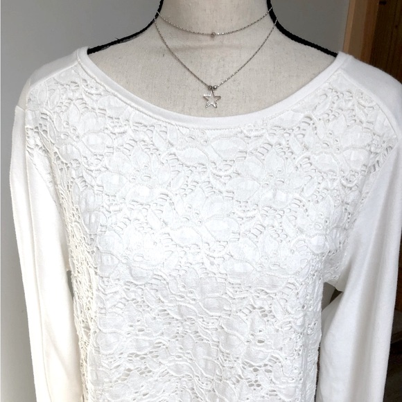 Croft & Barrow White Floral Top Size XL - Picture 2 of 6